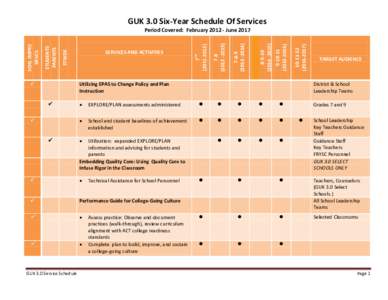 GUK 3.0 Six-Year Schedule Of Services                                                                                                                                                                                       