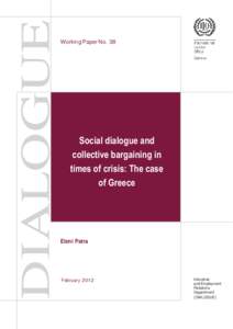 DIALOGUE  Working Paper No. 38 Social dialogue and collective bargaining in