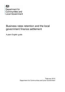 Business rates retention and the local government finance settlement