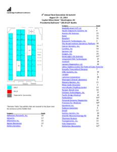 Cambridge Healthtech Institute’s  6th Annual Next Generation Dx Summit August 19 – 21, 2014 Capital Hilton Hotel ~ Washington, DC Presidential Ballroom ~ (39) 8’x10’ Booths