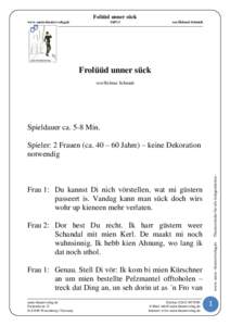 Folüüd unner sück www.-mein-theaterverlag.de SkP13  von Helmut Schmidt