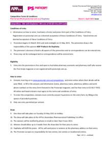 Competition Terms & Conditions Post Script (PS) & postscript.com.au / Duphalac Australian Pharmaceutical Publishing Company Pty Ltd ABNLevel 5, 8 Thomas Street