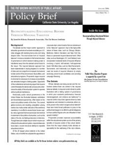 January[removed]Policy Brief Issue Brief No. 1