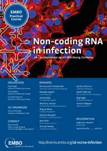 Non-coding RNA in infection 18 – 24 September 2016 | Würzburg, Germany ORGANIZERS