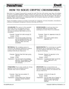How to Solve Cryptic Crosswords