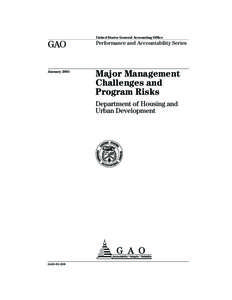 United States General Accounting Office  GAO Performance and Accountability Series