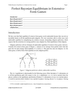 Perfect Bayesian Equilibrium in Extensive-Form Games  Page 1 Perfect Bayesian Equilibrium in ExtensiveForm Games Ù