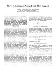 MλT: A Multicast Protocol with QoS Support J. Ignacio Alvarez-Hamelin and Pierre Fraigniaud  LRI, Univ. Paris Sud, 91405 Orsay, France.