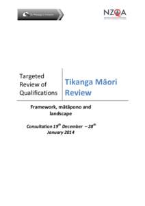 Targeted Review of Qualifications Tikanga Māori Review