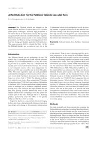 Oryx Vol 36 No 3 July[removed]A Red Data List for the Falkland Islands vascular flora D. A. Broughton and J. H. McAdam  Abstract The Falkland Islands are situated in the