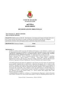 COMUNE DI GRADO Provincia di Gorizia _______ AREA TECNICA SERVIZIO AMBIENTE