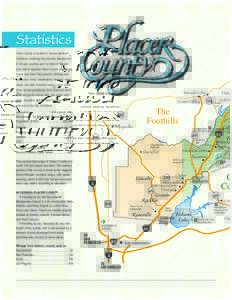 Statistics Placer County is located in diverse Northern California, bordering Sacramento, Nevada and El Dorado counties and the State of Nevada. Over half of beautiful Placer County is National Forest and State Park prop