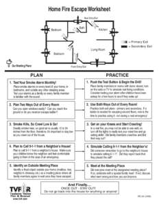 Home Fire Escape Worksheet Rear Entry/Exit Bath  Bedroom