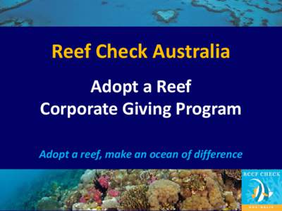 Adopt a Reef  Corporate Giving Program