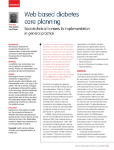 Web based diabetes care planning – sociotechnical barriers to implementation in general practice