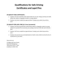 Microsoft Word - Safety Certificates form.doc