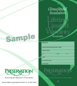 ClimaShield Insulation ®  Transferable