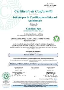 Nr. Certificato  GOTSEd.01A/Rev.00  Certificato di Conformità
