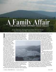 A Family Affair The Jones Farm in Paint Rock Valley I  By Lynn Washington, Registered Forester/Jackson Work Unit Manager