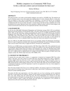 National Health Service / Computer-supported cooperative work / Backup / Personal digital assistant / Computing / Human communication / Technology / Human–computer interaction / Mobile computers / Collaboration