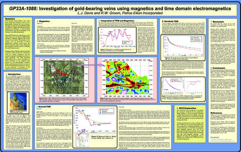 GP33A-1088: Investigation of gold-bearing veins using magnetics and time domain electromagnetics L.J. Davis and R.W. Groom, Petros Eikon Incorporated Summary Gold-bearing quartz-sulfide veins have been mined near Charter