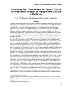 Philosophy of biology / Genetic genealogy / Sudden oak death / Human genetics / Phytophthora / Genetic distance / Microsatellite / Analysis of molecular variance / Haplotype / Biology / Genetics / Population genetics