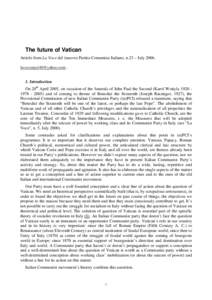 Microsoft Word - The future of Vatican EiLE.doc