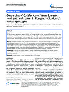 Biological weapons / Genetics / Coxiella burnetii / Gram-negative bacteria / Q fever / Coxiella / Genotype / Genotyping / Bacteria / Microbiology / Proteobacteria