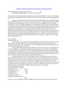 Southern Campaign American Revolution Pension Statements & Rosters Pension Application of George Forrest S39538 VA Transcribed and annotated by C. Leon Harris. 18 Feb[removed]At a monthly court continued and held according