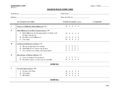 EMBELLISHED OUTFIT FR Form 4 Judge’s Initial: __________  FASHION REVUE SCORE CARD