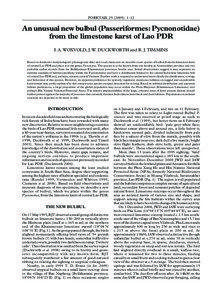 An unusual new bulbul from the limestone karst of Lao PDR. Forktail[removed]): 1-12