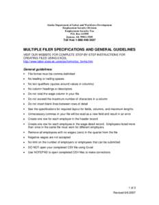 Alaska Department of Labor and Workforce Development Employment Security Division Employment Security Tax P.O. Box[removed]Juneau, AK[removed]