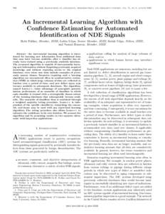 990  ieee transactions on ultrasonics, ferroelectrics, and frequency control, vol. 51, no. 8, august 2004 An Incremental Learning Algorithm with Conﬁdence Estimation for Automated