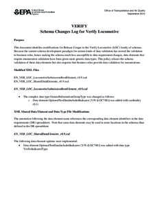 Verify: Schema Changes Log for Verify Locomotive, Release 13 (September 2013)