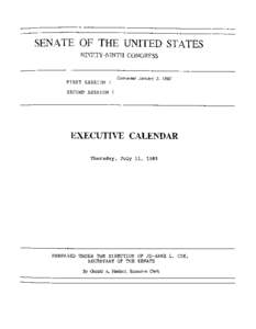 SENATE OF THE UNITED STATES NINETY-NINTH CONGRESS FIRST SESSION {  Convened January 3, 1985