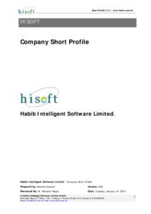 Short Profile V 2.5 – www.hisoft.com.bd  HISOFT Company Short Profile