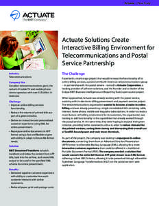 Actuate Leading Telco Company Transformed