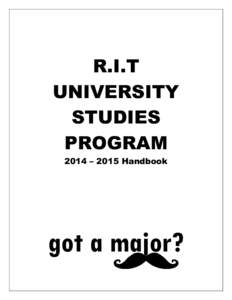 R.I.T UNIVERSITY STUDIES PROGRAM 2014 – 2015 Handbook