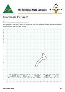 The Australian Made Campaign  Coordinate Picture 2 Name: You will need a ruler and a pencil for this puzzle. Rule lines between the grid references listed on page 2 and see what you have created.