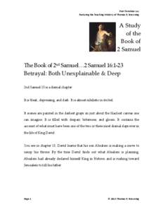 Microsoft Word - Lesson[removed]Samuel 16.1-23_ Betrayal_Both Unexplainable & Deep