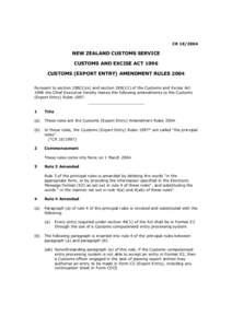 Microsoft Word - CR 1E 2004 Customs _Export Entry_ Amendment Rules 2004.doc