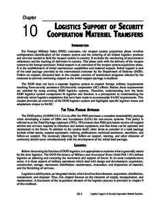 Chapter  10 Logistics Support of Security Cooperation Materiel Transfers