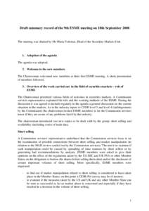 European Union / Markets in Financial Instruments Directive / Finance / Business / Economics / Credit rating agency / Money / Short / Financial markets / Financial regulation / European Union directives