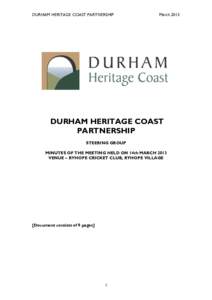 DURHAM HERITAGE COAST PARTNERSHIP  March 2013 DURHAM HERITAGE COAST PARTNERSHIP