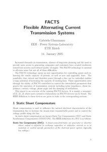 FACTS Flexible Alternating Current Transmission Systems