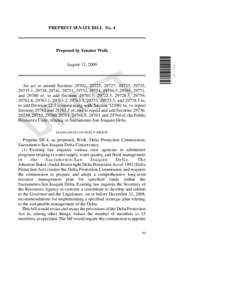 PREPRINT SENATE BILL No. 4  Proposed by Senator Wolk SB[removed]August 12, 2009