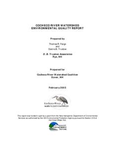 Hydrology / Cochecho River / Water pollution / Great Bay / Bow Lake / Farmington /  New Hampshire / Dover /  New Hampshire / Drainage basin / Total maximum daily load / Water / New Hampshire / Geography of the United States