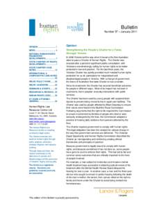 Bulletin Number 57 – January 2011 OPINION ................................ 1 NEWS..................................... 4 NATIONAL HUMAN RIGHTS