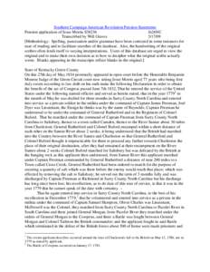 Southern Campaign American Revolution Pension Statements Pension application of Jesse Morris S38236 fn26NC Transcribed by Will Graves[removed]Methodology: Spelling, punctuation and/or grammar have been corrected in some