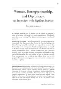 23  Women, Entrepreneurship, and Diplomacy: An Interview with Sigríður Snævarr Sigríður Snævarr